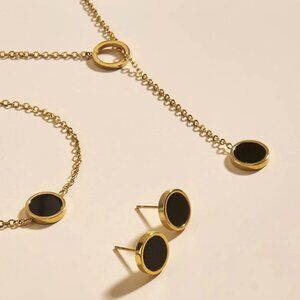 Stainless Steel Jewelry Set Necklace Earring Bracelet Women